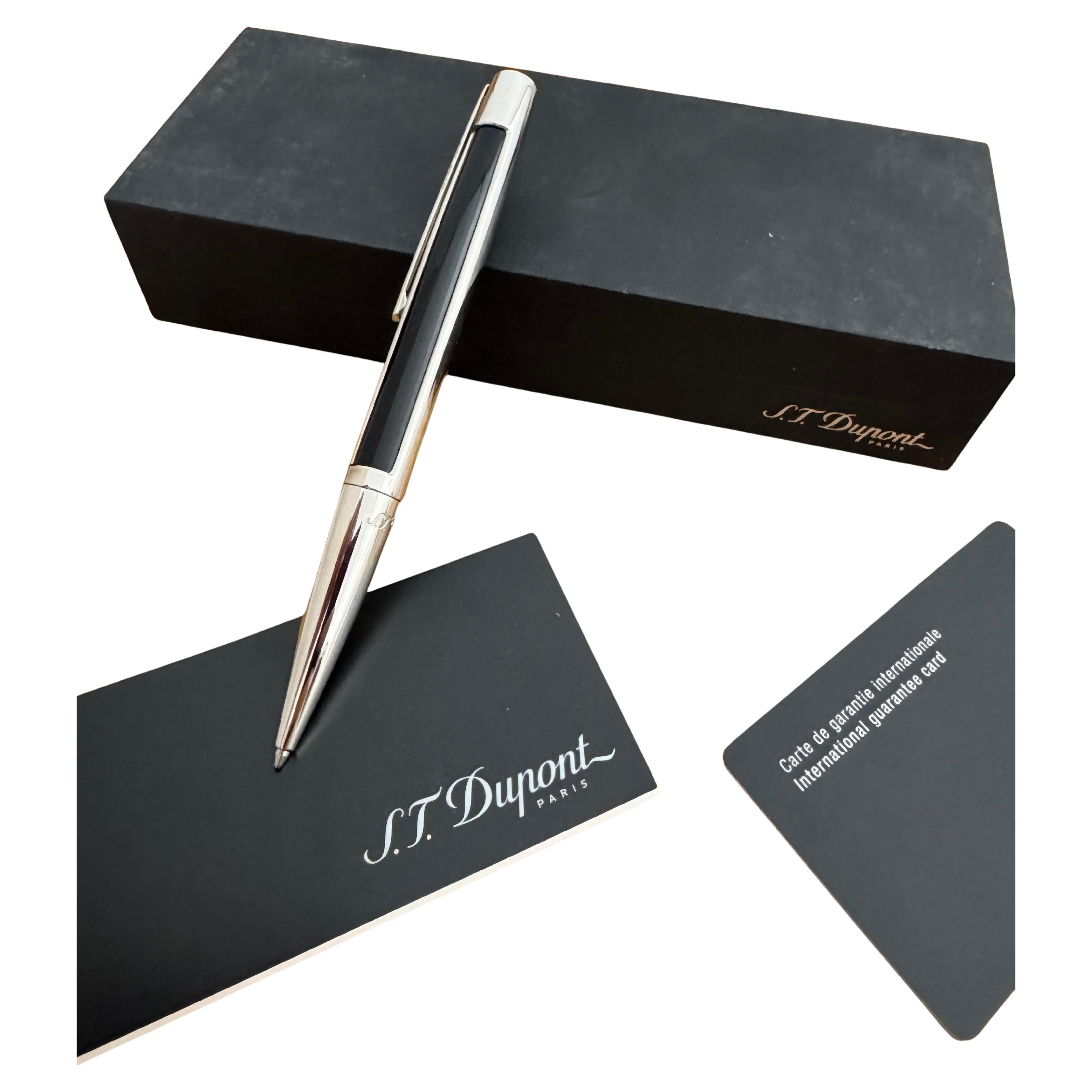 Excellent S.T. Dupont Defi Ballpoint Pen Gun Metal Complete Set