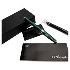 Eccellente AT&T. Penna roller Dupont Olympio con cappuccio e lacca verde autentica e rara