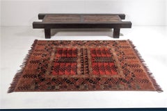 Excellent Vintage Soft Wool Tribal Oriental Rug with Earthy Red Orange Tones