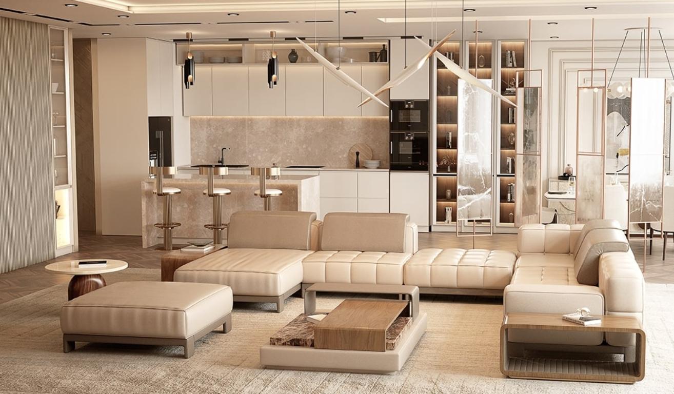 Contemporary Modern Excelsa Modular Sofa by Caffe Latte In New Condition For Sale In New York, NY