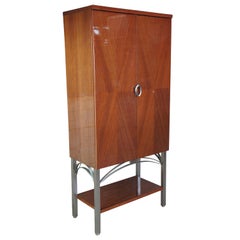 Excelsior Designs Postmodern Lacquered Italian Rosewood Dry Bar Cabinet