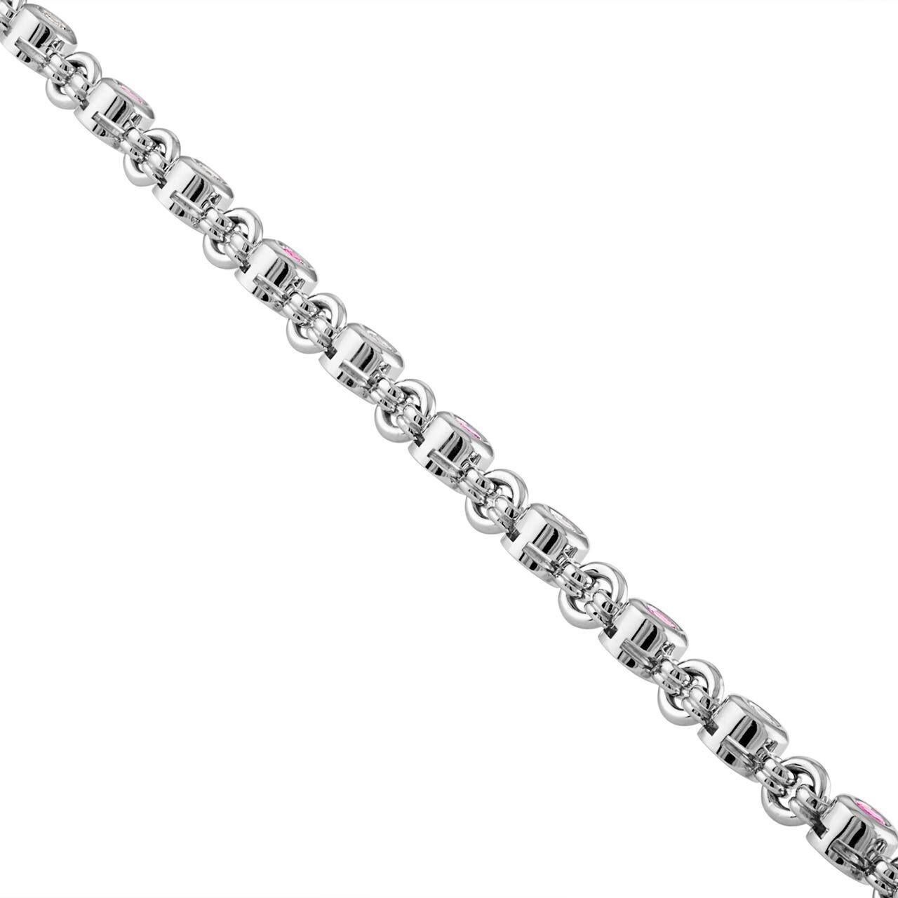 Pulsera de oro Excelsior- Zafiros rosas en Nuevo estado para la venta en Roslyn, NY