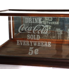 Excelsior Show Case Works 5Cent Coca Cola Advertising Counter Display Case c1920