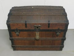 Excelsior Slatted Oak Trunk Patented 1868 Steamer Trunk
