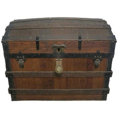 Excelsior Slatted Oak Trunk Patented 1868 Steamer Trunk