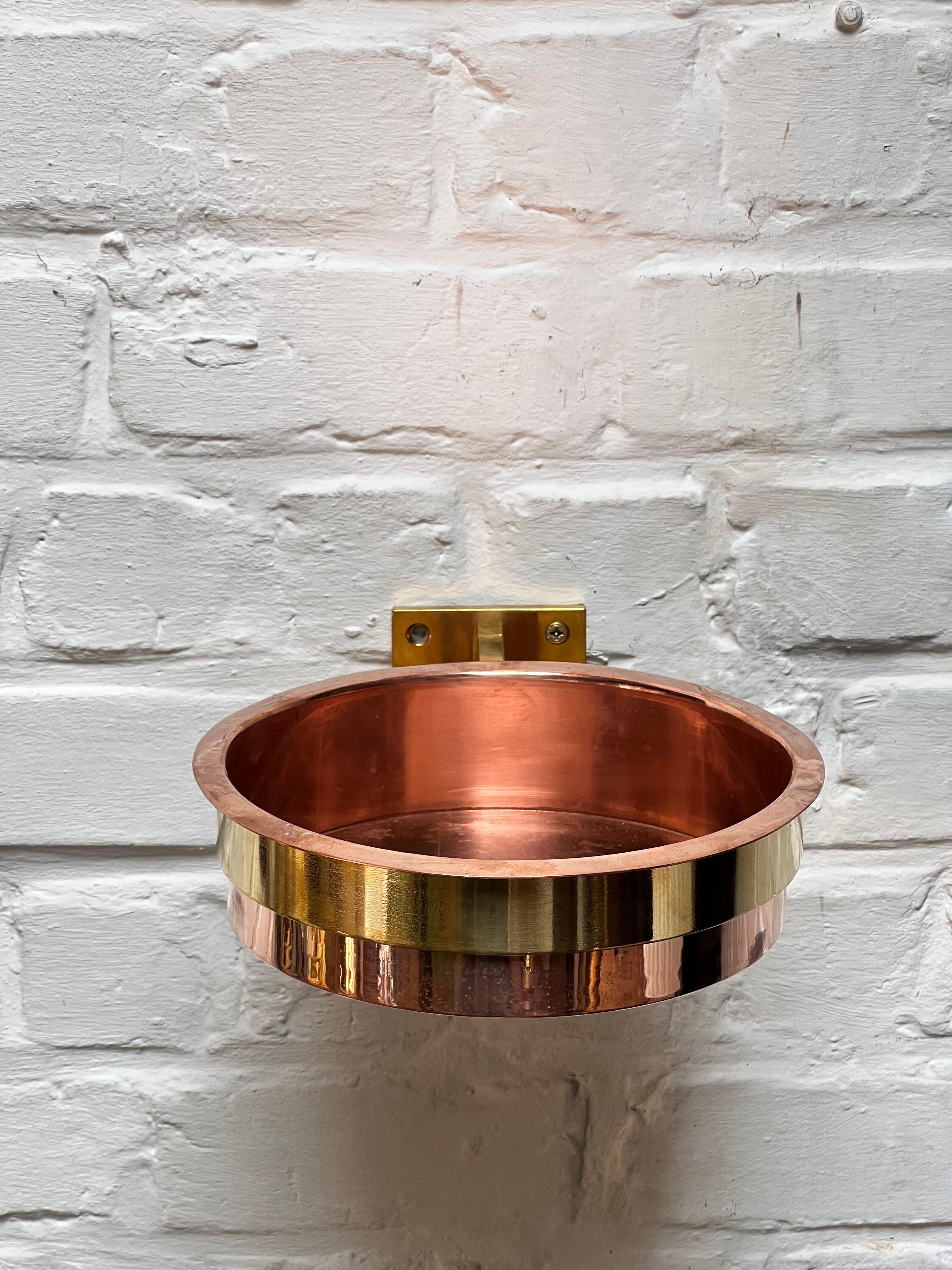 Excepcional Brass and Copper Wall Ashtray by Hans Agne Jakobsson, Sweden 1960s For Sale 1