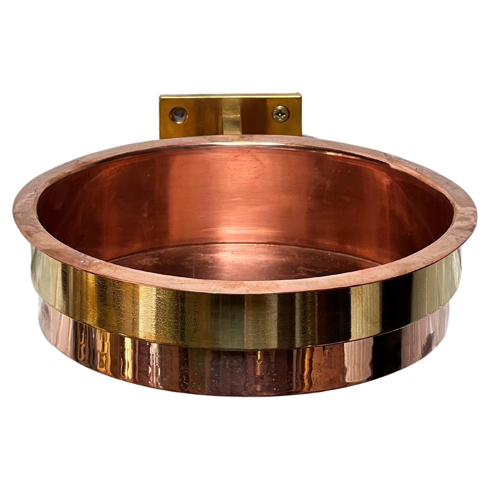 Excepcional Brass and Copper Wall Ashtray by Hans Agne Jakobsson, Sweden 1960s For Sale