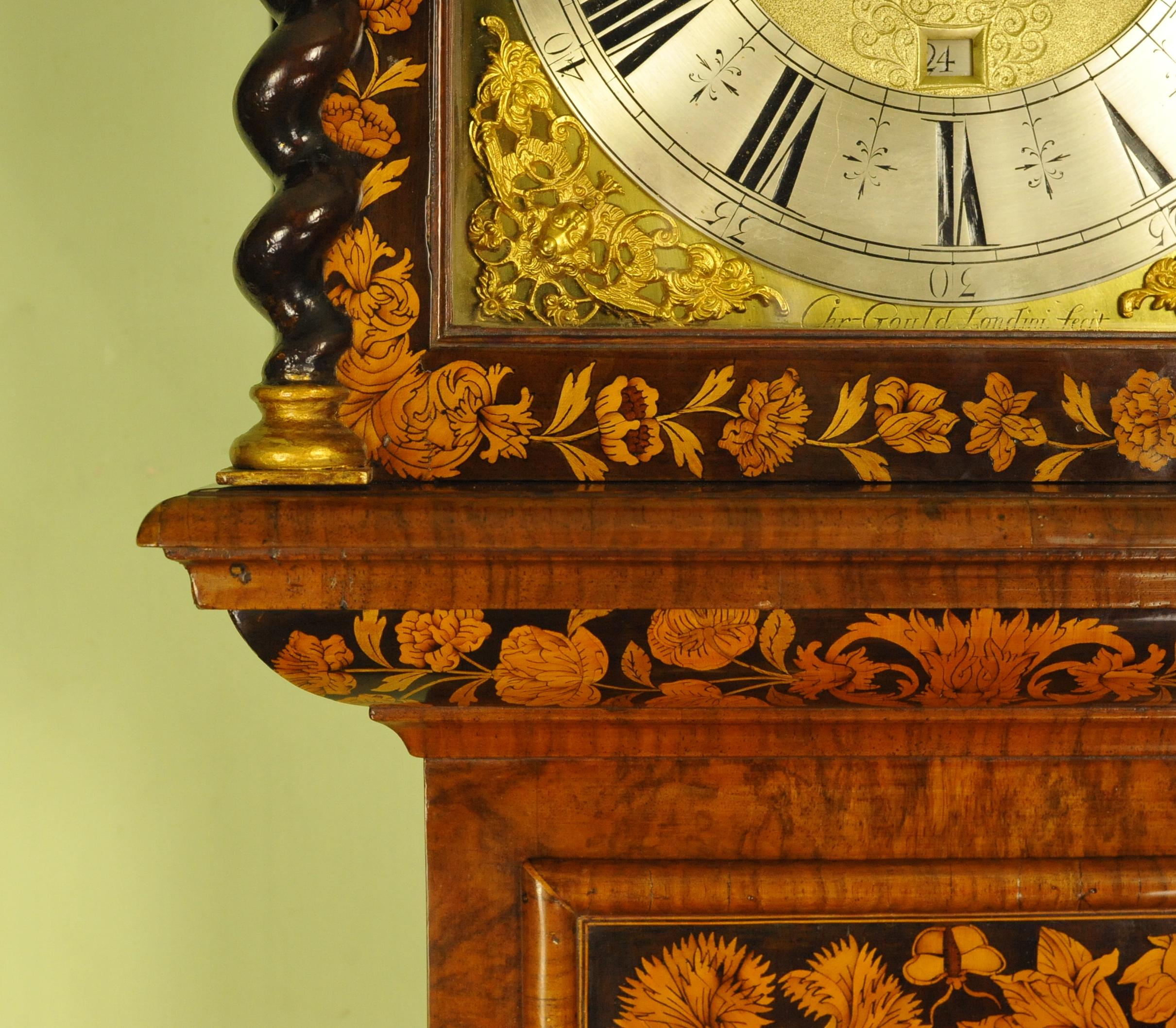 Exception Marquetry Longcase Tall Case Clock, Christopher Gould, London For Sale 5