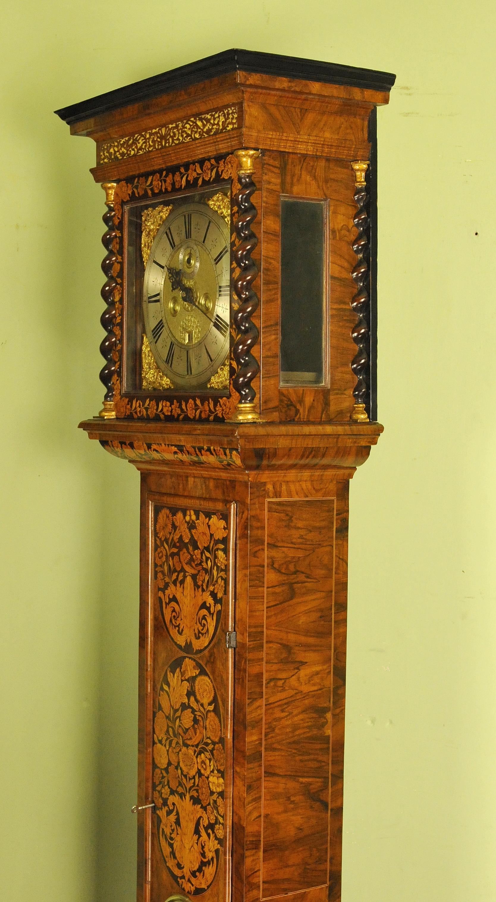 Exception Marquetry Longcase Tall Case Clock, Christopher Gould, London For Sale 6