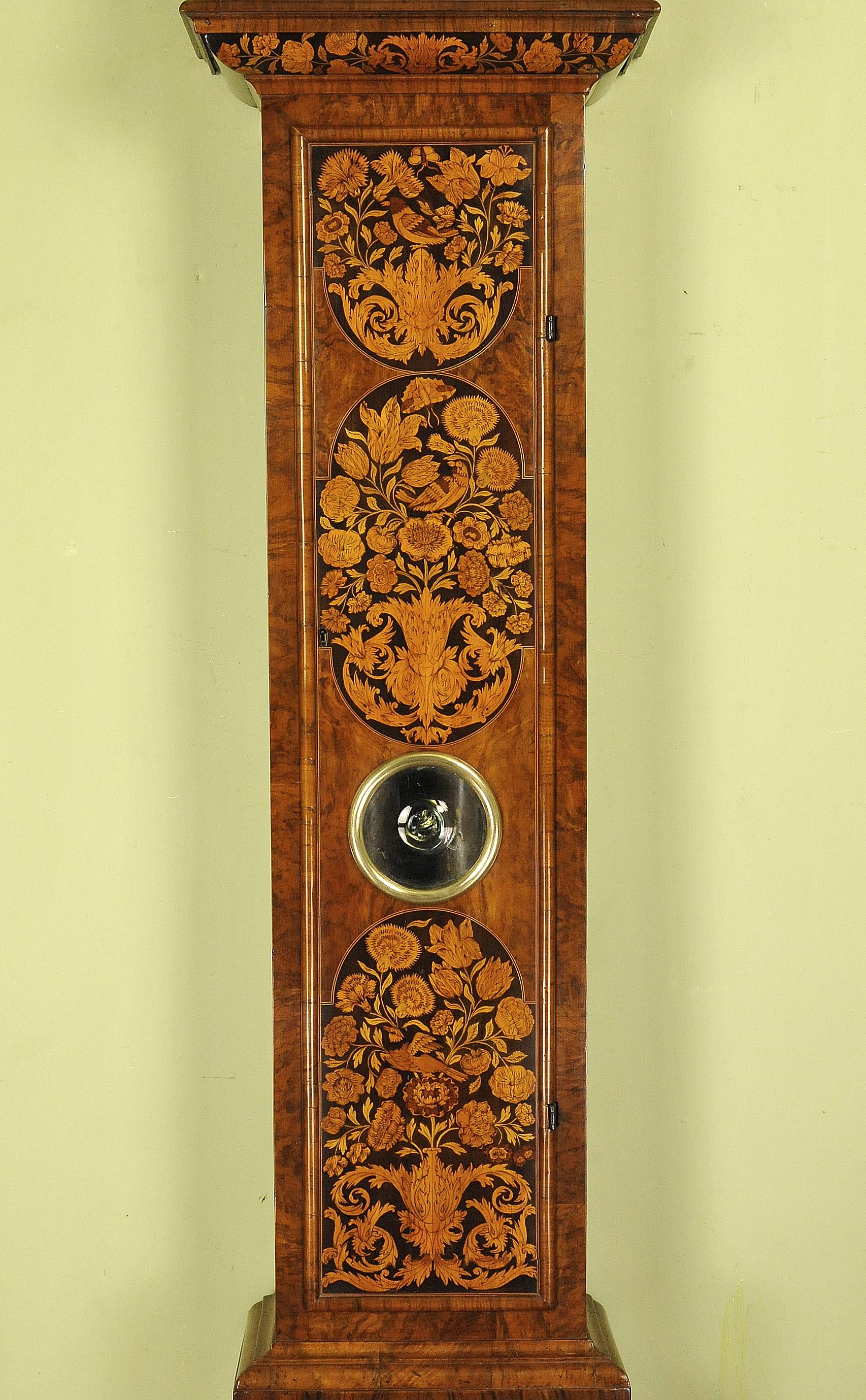 William and Mary Exception Marquetry Longcase Tall Case Clock, Christopher Gould, London For Sale