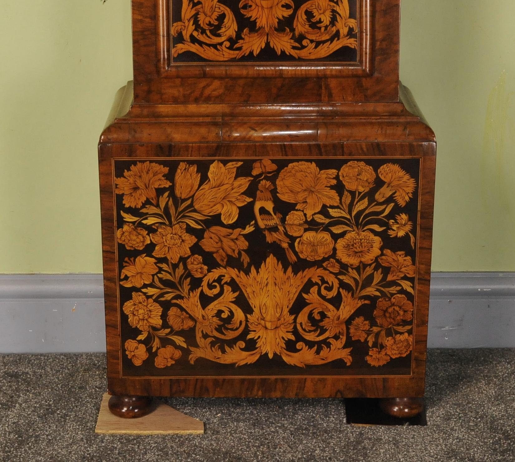 English Exception Marquetry Longcase Tall Case Clock, Christopher Gould, London For Sale
