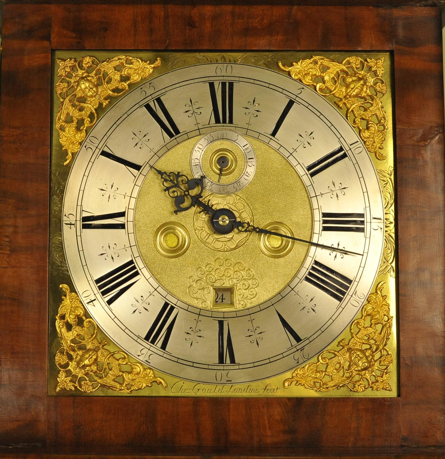 Exception Marquetry Longcase Tall Case Clock, Christopher Gould, London In Good Condition For Sale In Chesterfield, GB