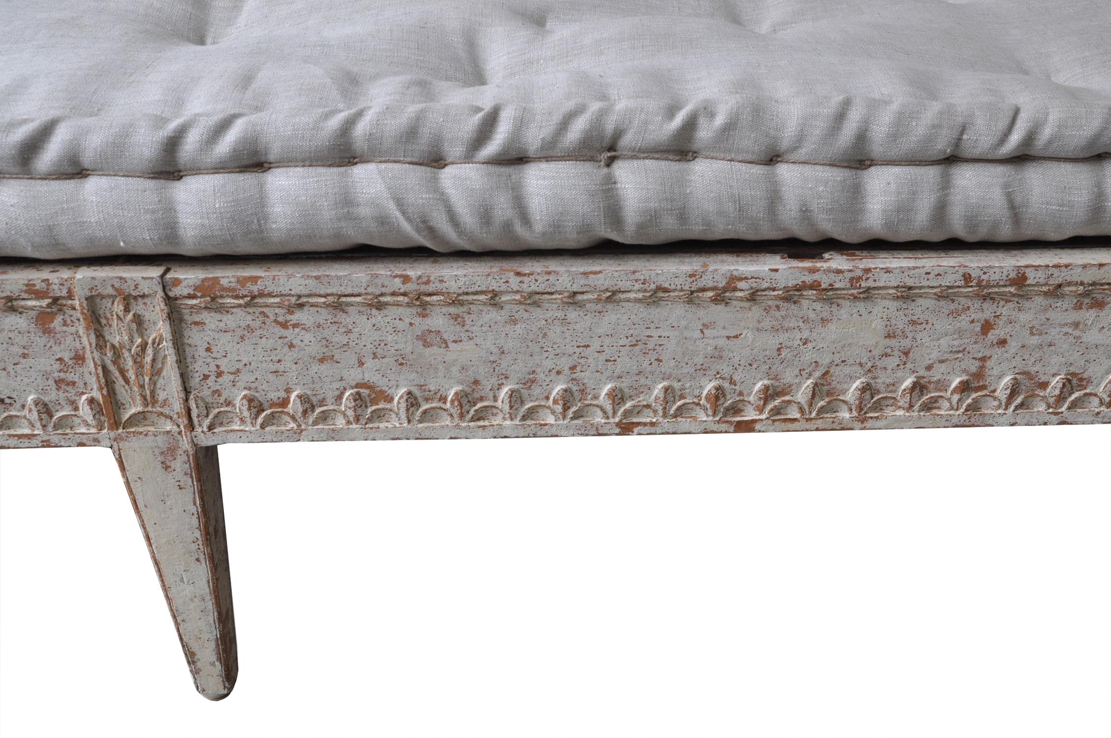 Swedish Exception Period Gustavian Long Sofa in Original Paint