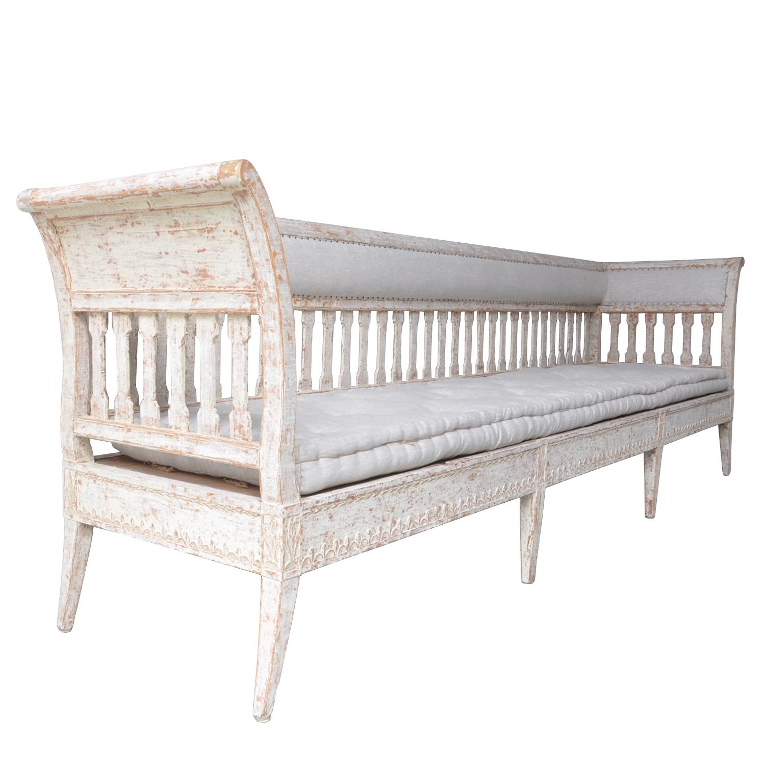 18th Century and Earlier Exception Period Gustavian Long Sofa in Original Paint