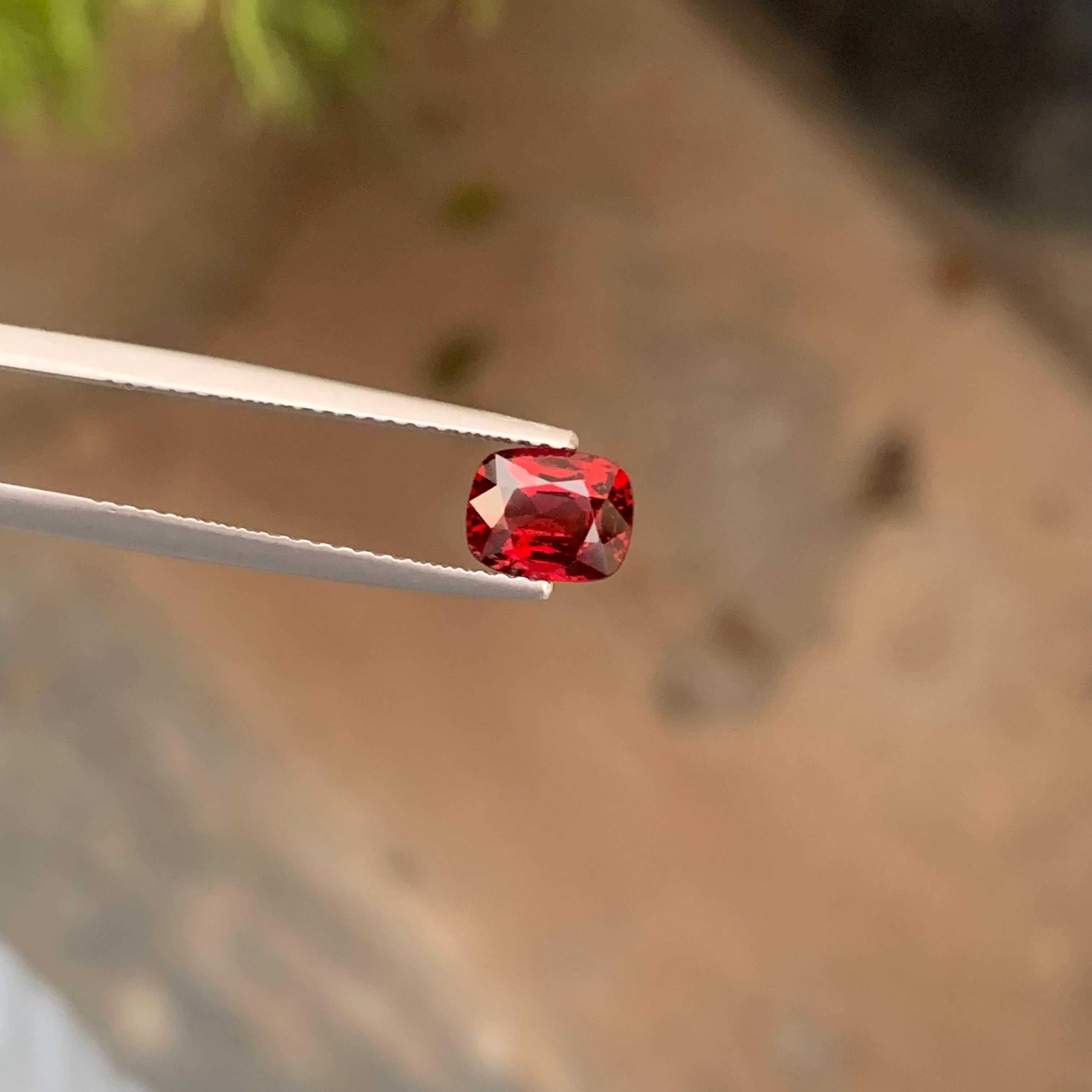 Arts and Crafts Exceptional 1.15 Carat Natural Loose Red Spinel From Burma Myanmar For Sale