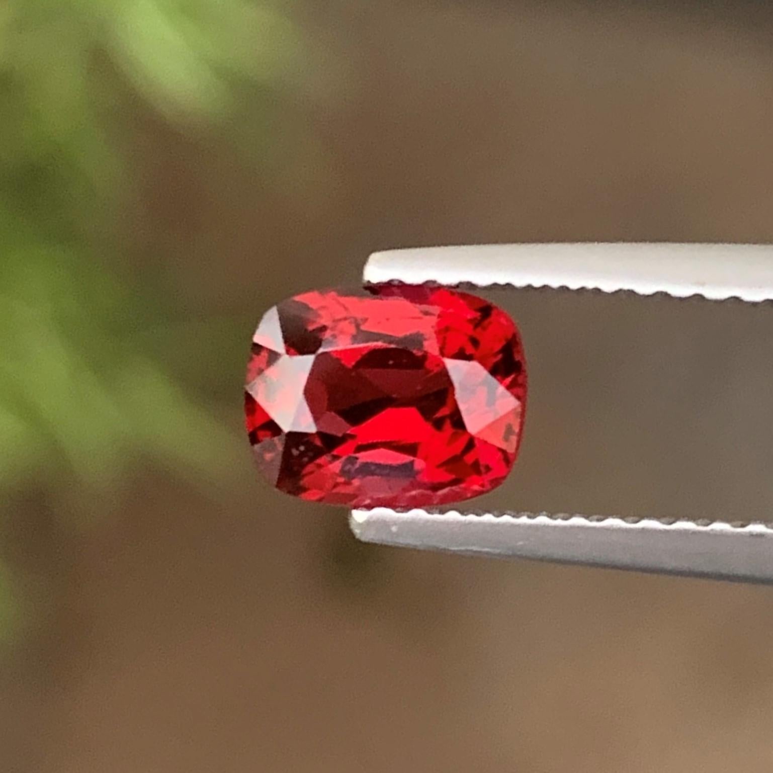 Cushion Cut Exceptional 1.15 Carat Natural Loose Red Spinel From Burma Myanmar For Sale