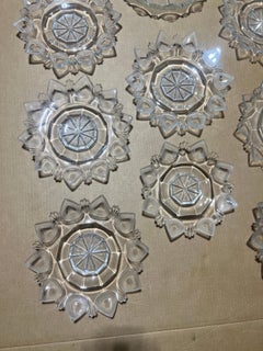 Exceptional 12 Piece American Brilliant Cut Glass Dinner / Dessert Service