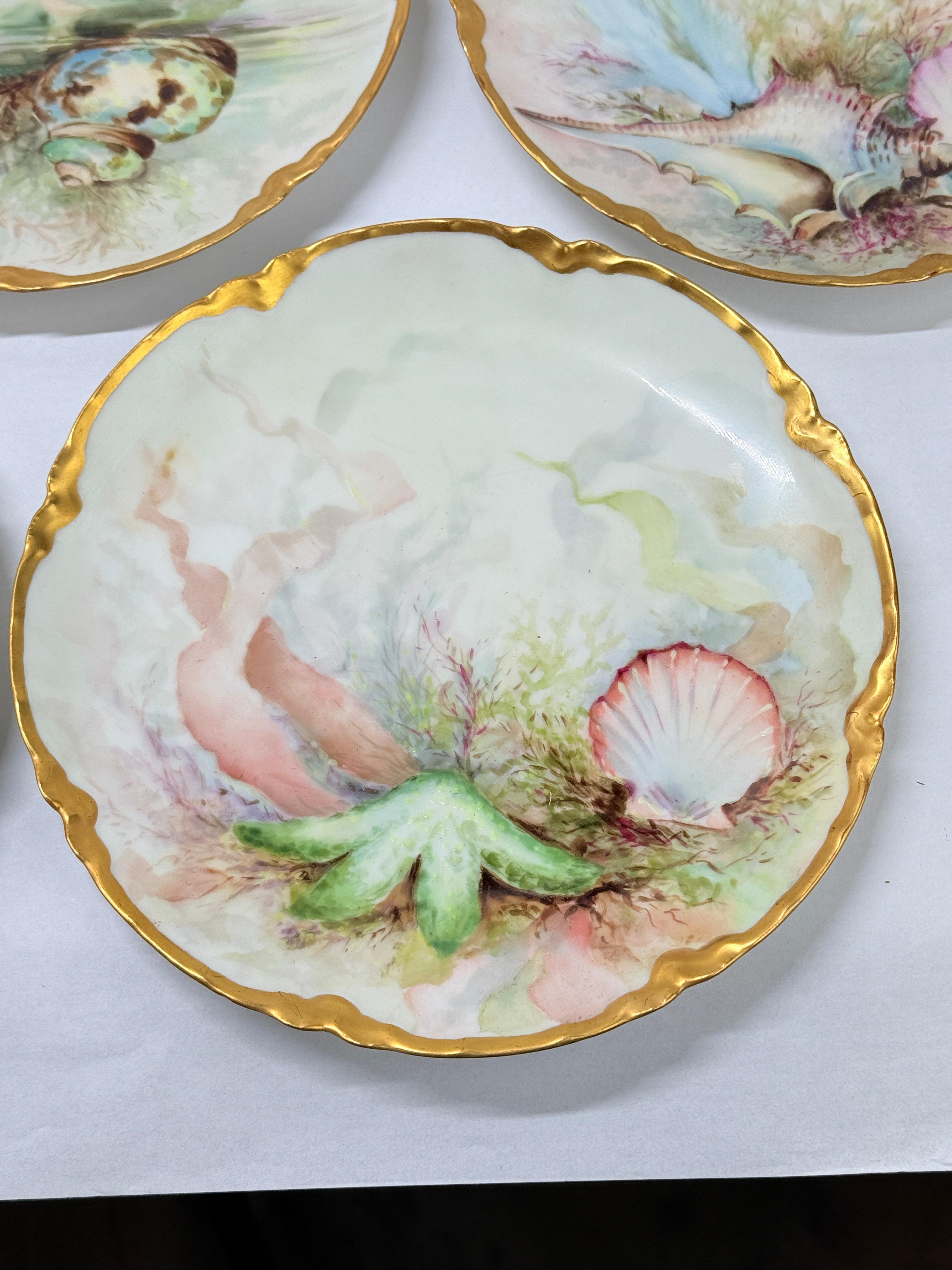 Excepcional Servicio de Marisco de Porcelana de 13 Piezas de Haviland Limoges Circa. 1890 en venta 4