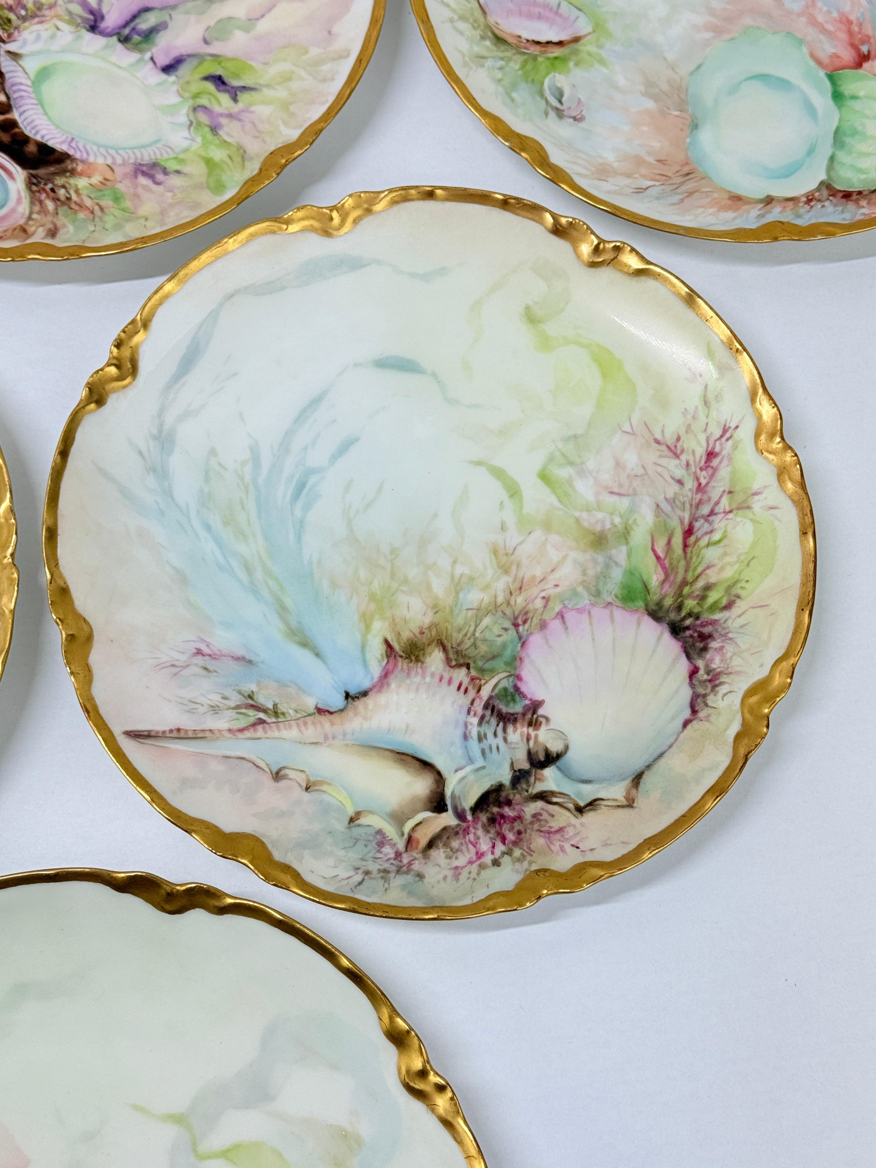 Excepcional Servicio de Marisco de Porcelana de 13 Piezas de Haviland Limoges Circa. 1890 en venta 5