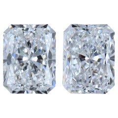 Exceptional 1.43ct Ideal Cut Pair of Cut-Cornered Rectangular-Shaped Diamond