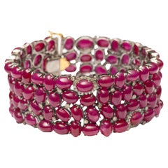 Exceptional 14K Gold, Ruby and Diamond Bracelet