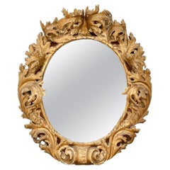 Exceptional 17/18th Century Highly Carved Spanish Rococo Mirror