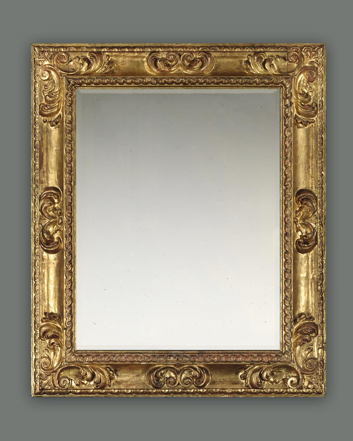 Hand-Carved Exceptional 17th Century Carved Spanish Baroque Frame, with Choice of Mirror For Sale