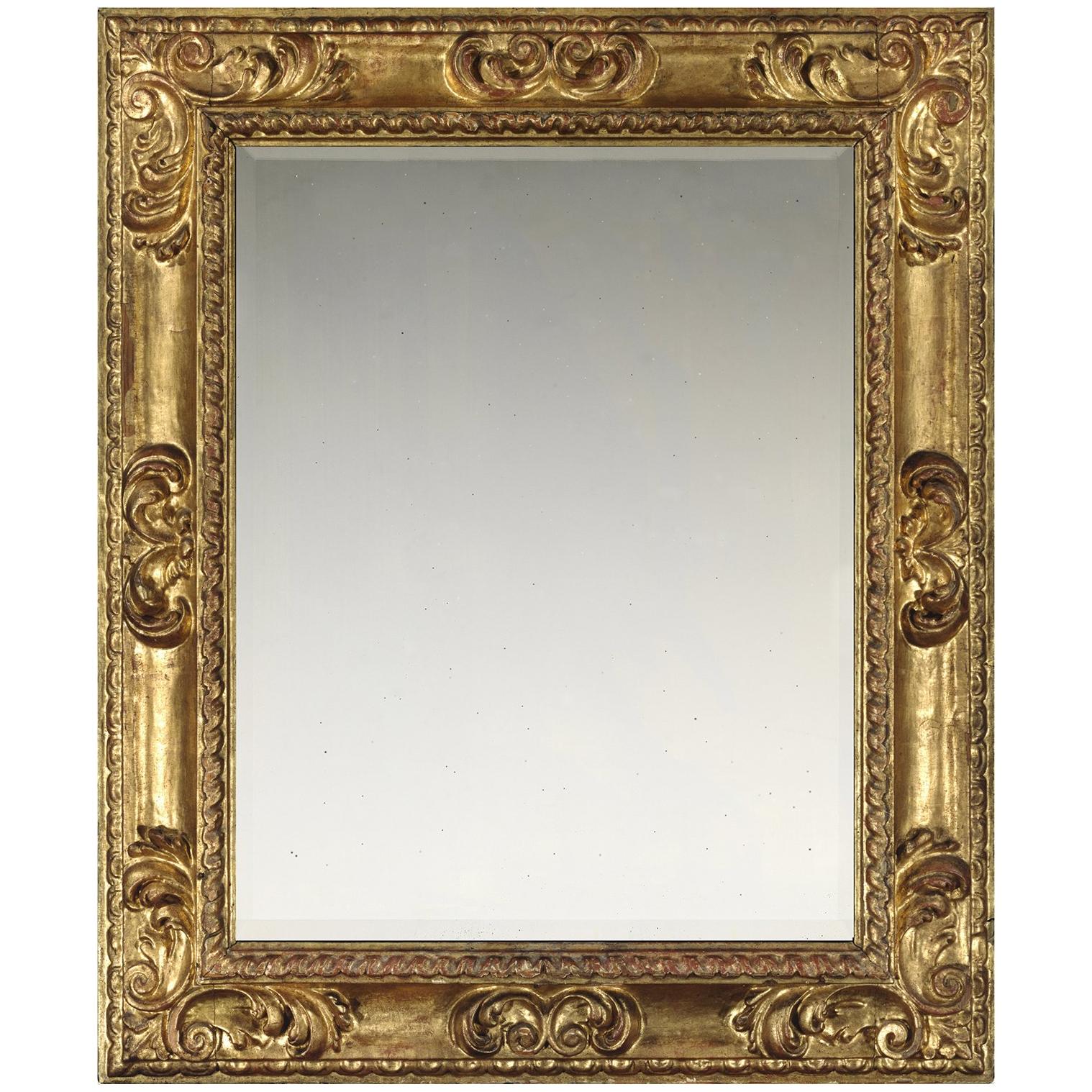 Exceptional 17th Century Carved Spanish Baroque Frame, with Choice of Mirror For Sale