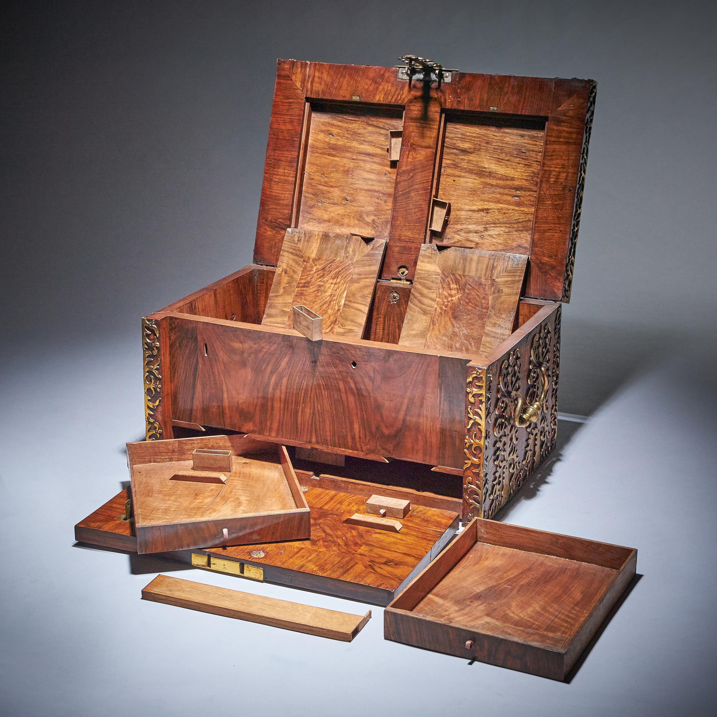 Important 17th Century Charles II Burr Walnut Coffre Fort Strong Box, Circa 1675 6