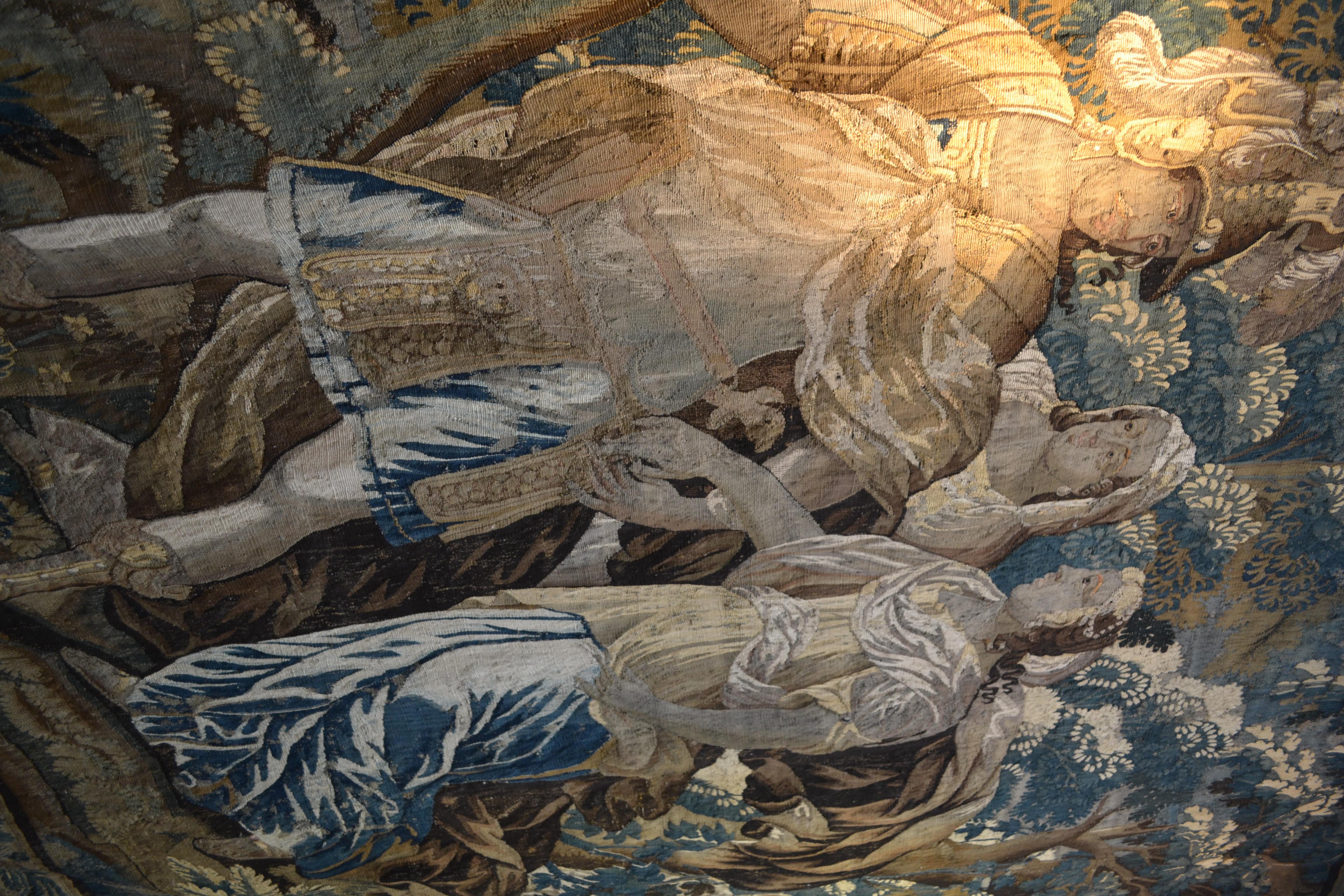 Exceptional 17th Century Flemish Verdure and Mythological Tapestry For Sale 11