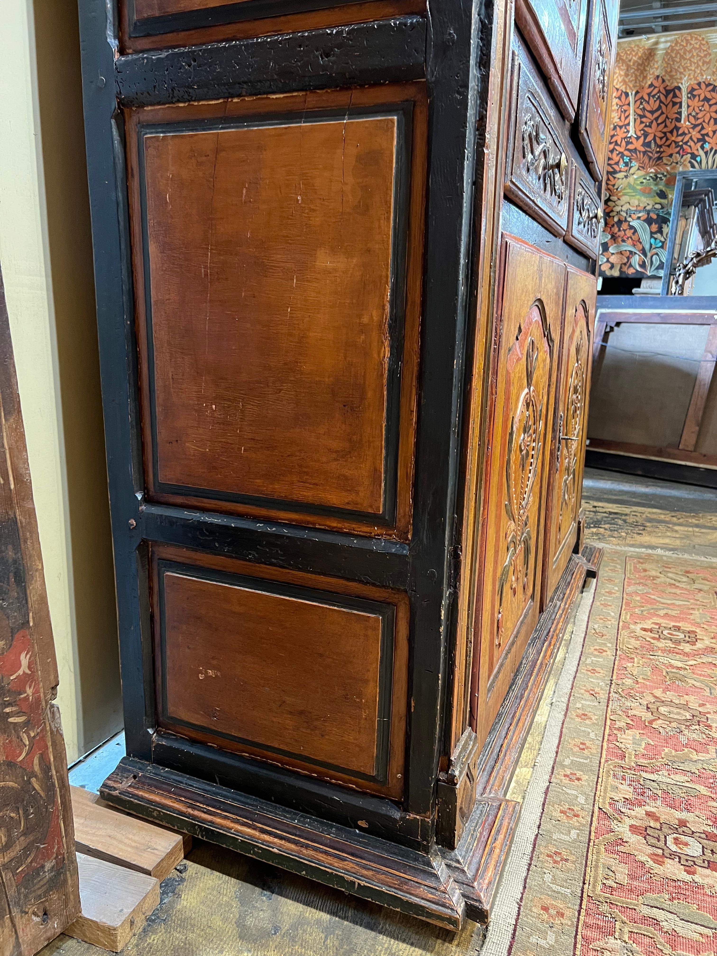 Exceptional 17th Century Northern Italian Armoire A' 4 Portes 14