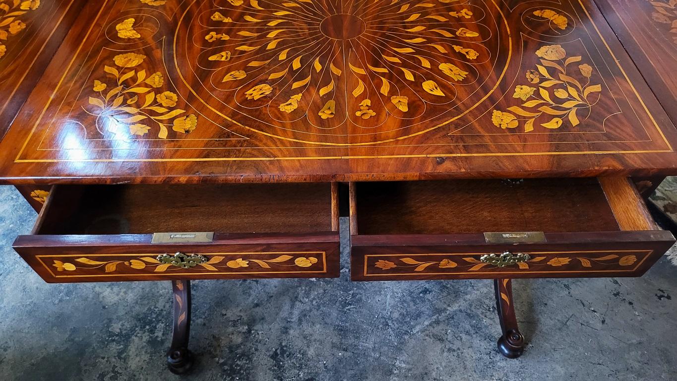 Exceptional 18C Dutch Regency Marquetry Sofa Table For Sale 14