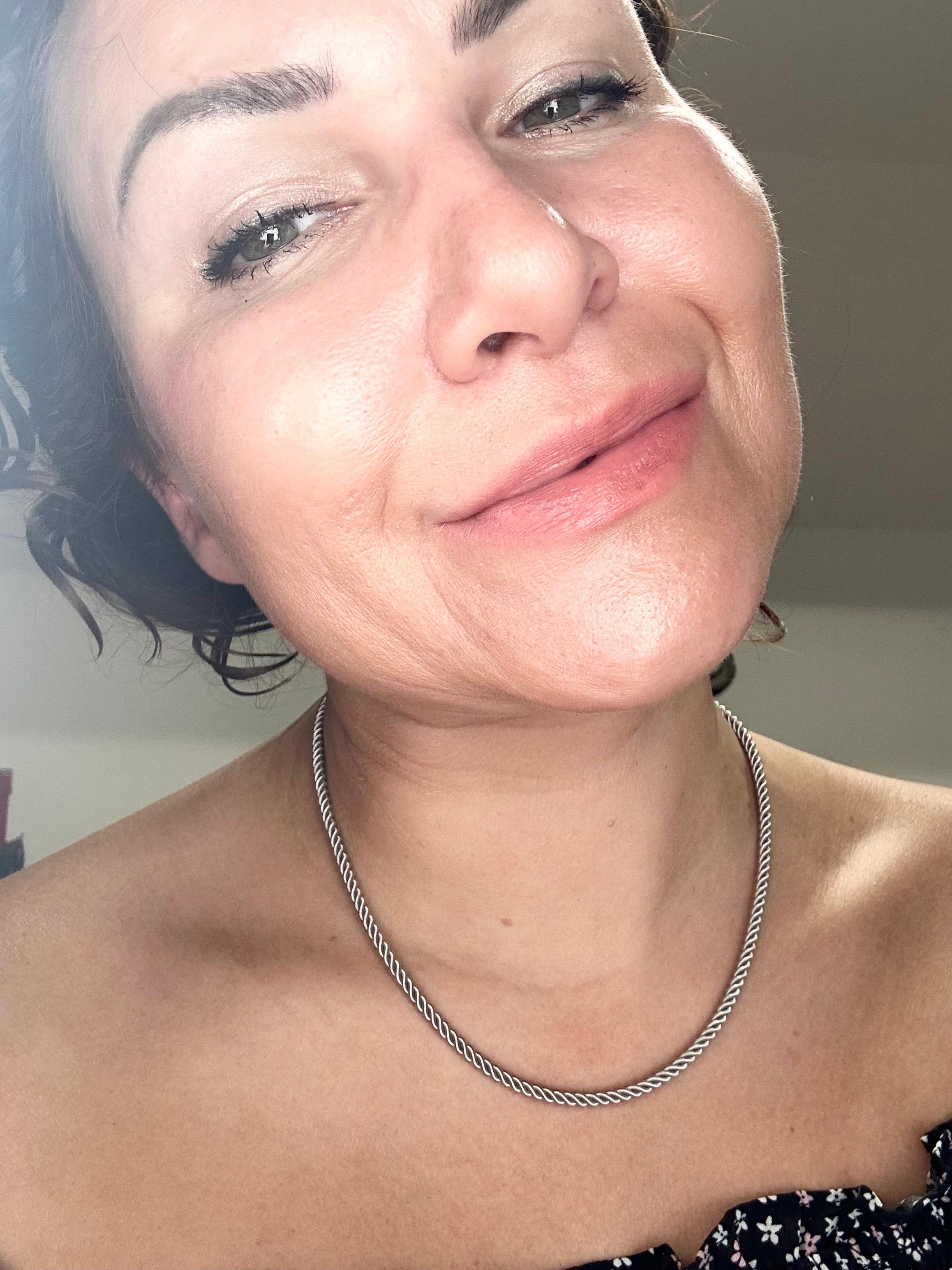 Exceptionnel collier chaîne en or blanc 18KT 18 pouces unique chaîne fantaisie torsadée en vente 5