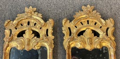 Exceptional 18th c Pair of Gilded Girandole Mirrored Sconces, Likely Swedish