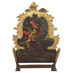 Exceptional 18th-Century Bed with Oil Painting and Gilded Woodwork