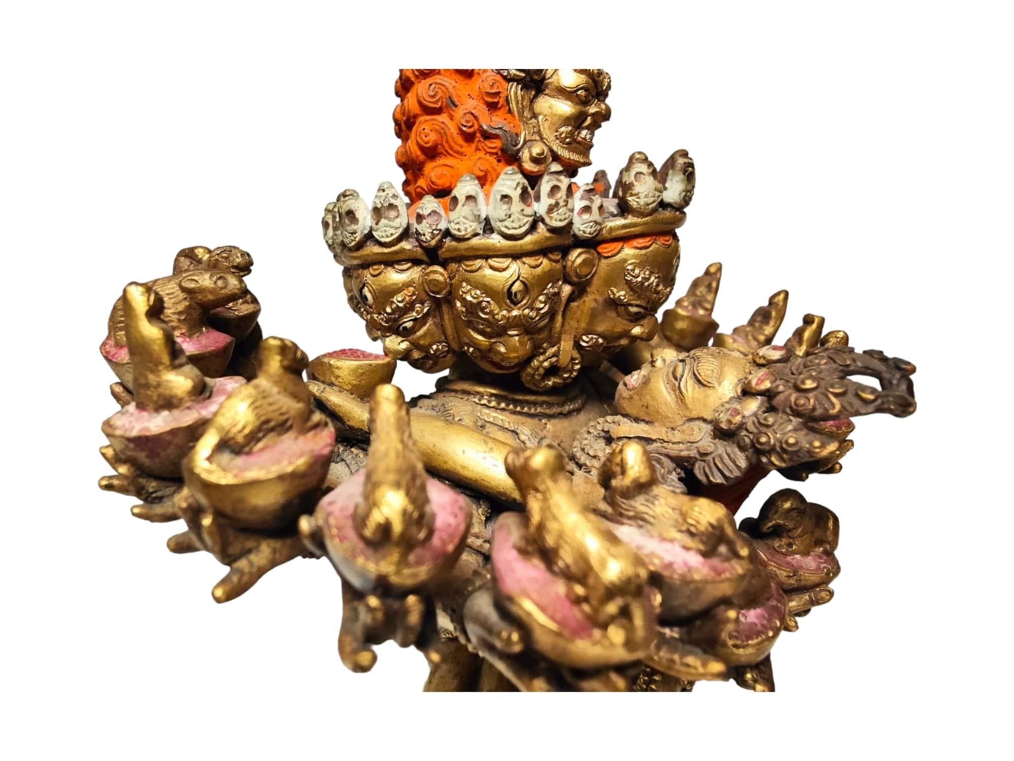 Exceptional 18th Century Chinese Tibetan Gilt Bronze Cakrasamvara in Yab Yum For Sale 10