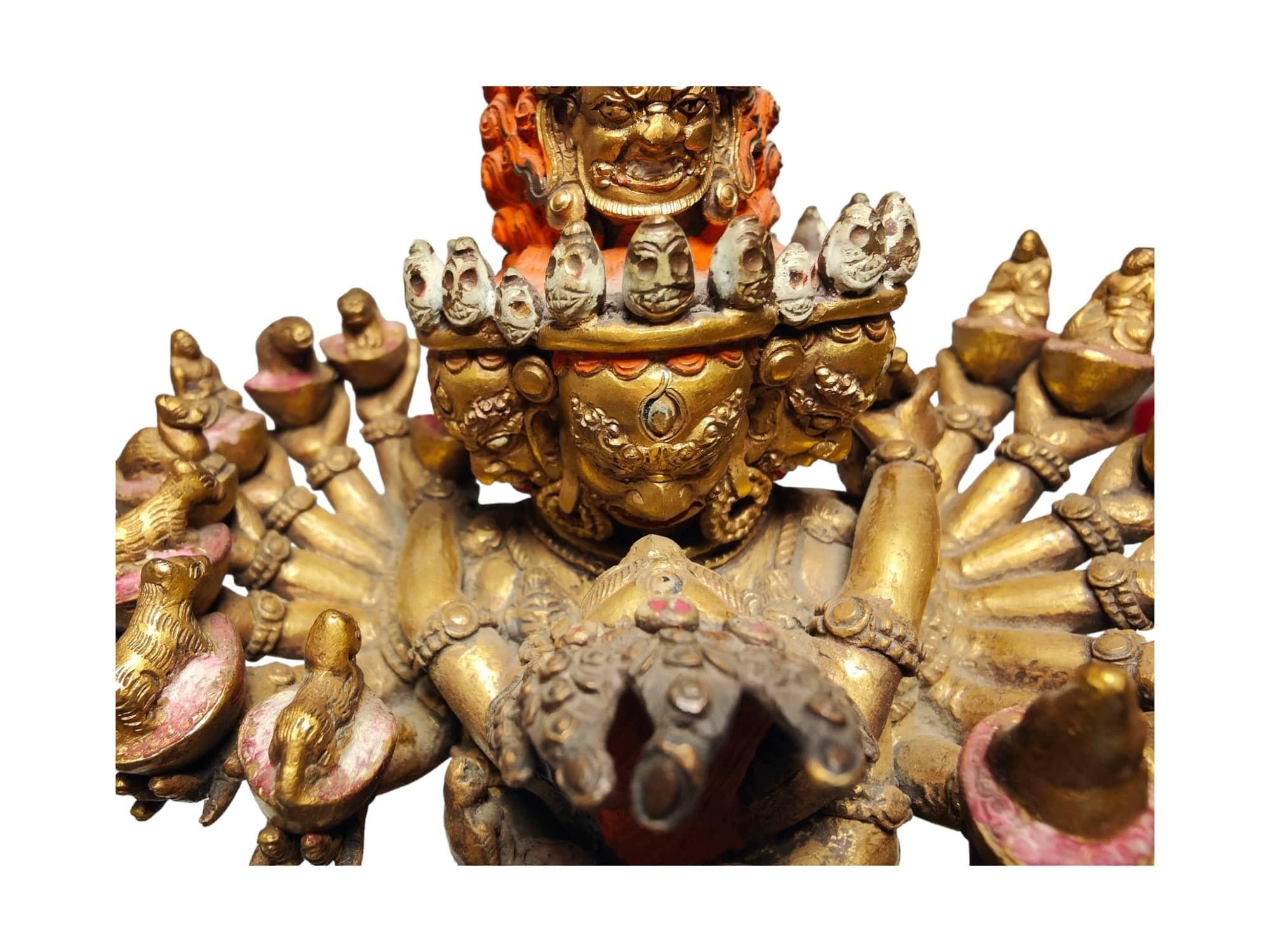 Exceptional 18th Century Chinese Tibetan Gilt Bronze Cakrasamvara in Yab Yum For Sale 11