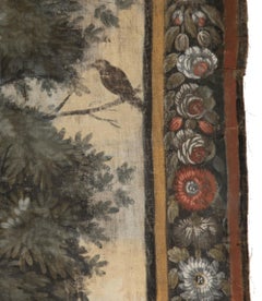 Exceptional 18th Century French Canvas of Three birds in the Chateau Forest