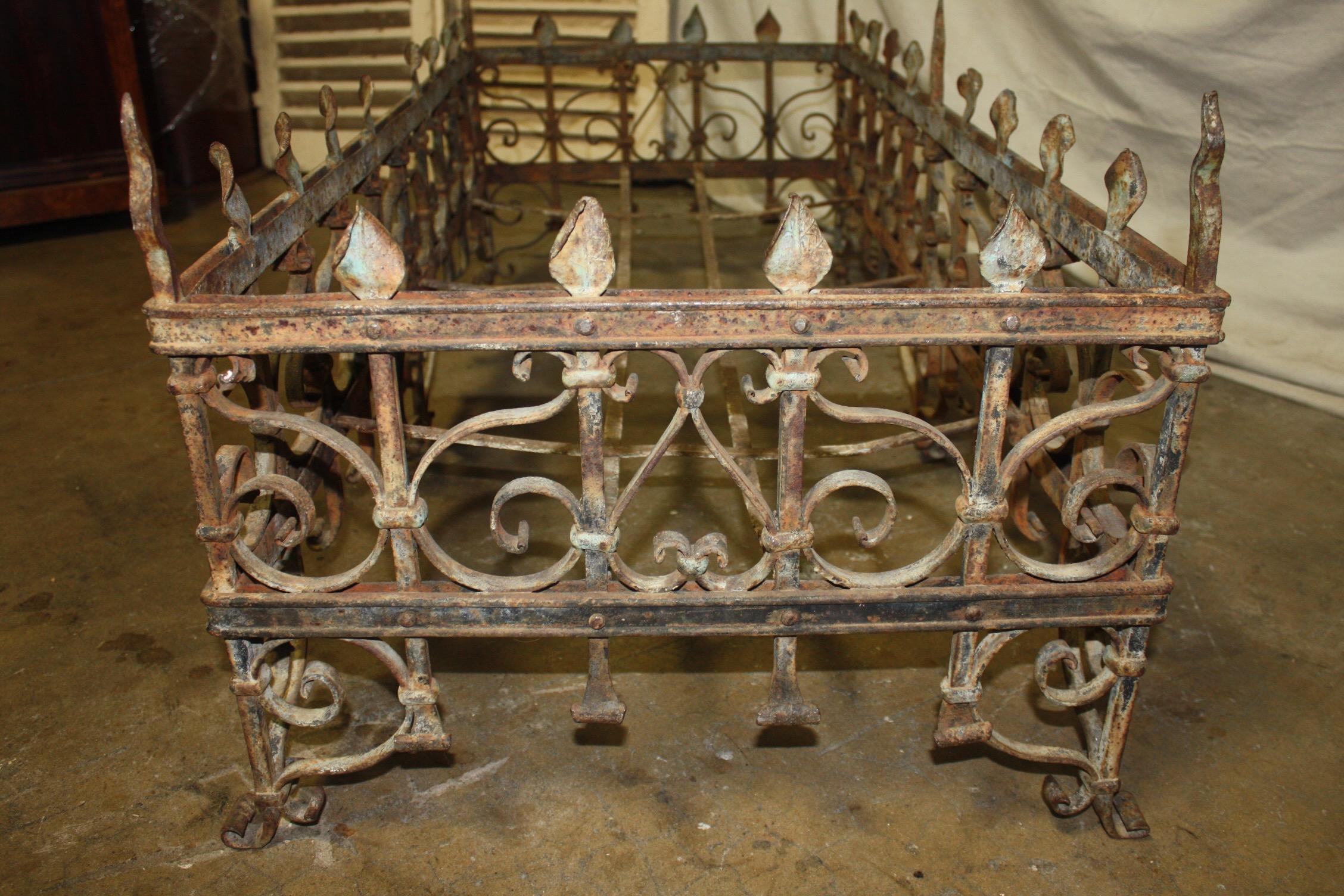 Exceptional 18th Century French Iron Planter For Sale 1