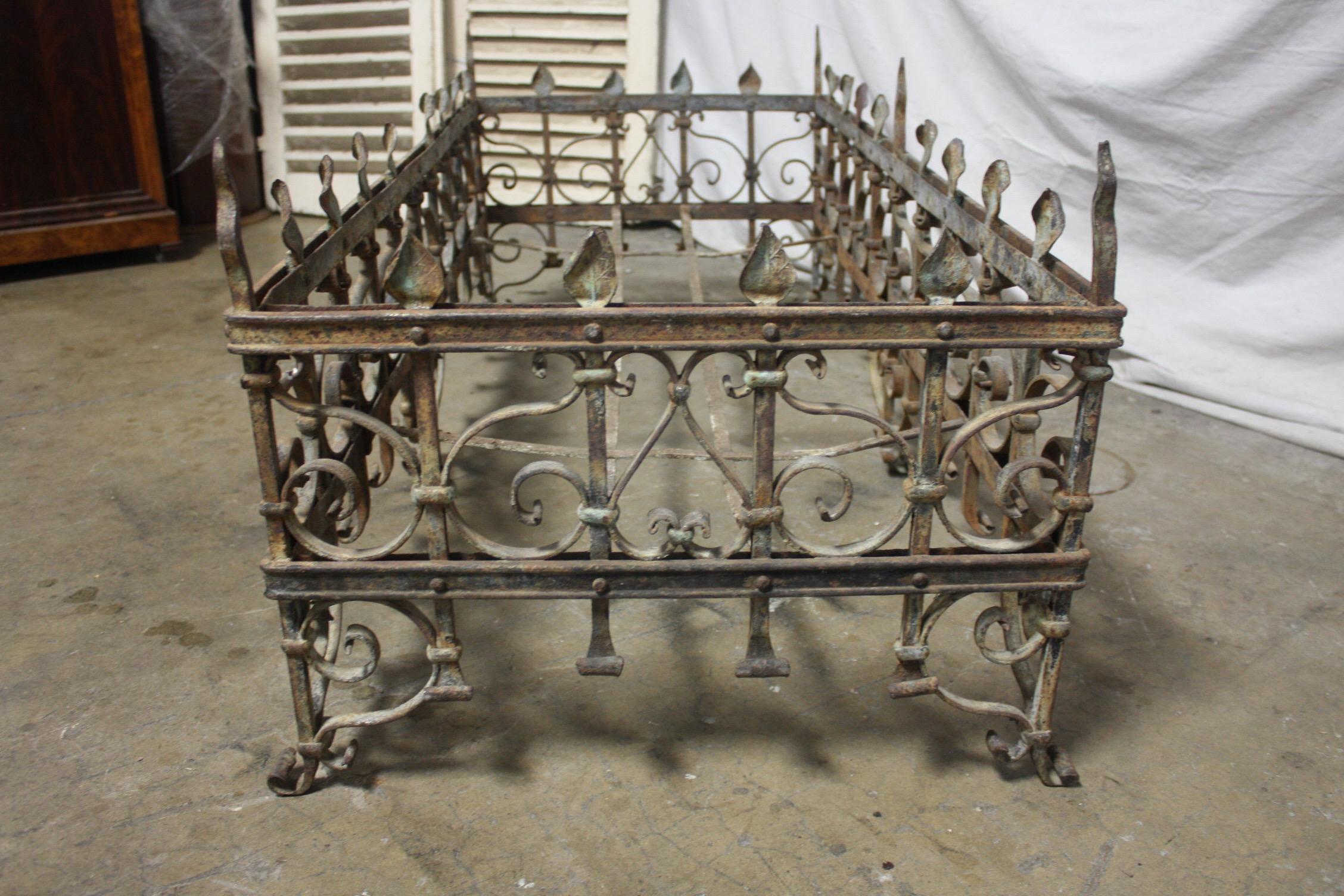 Exceptional 18th Century French Iron Planter For Sale 3