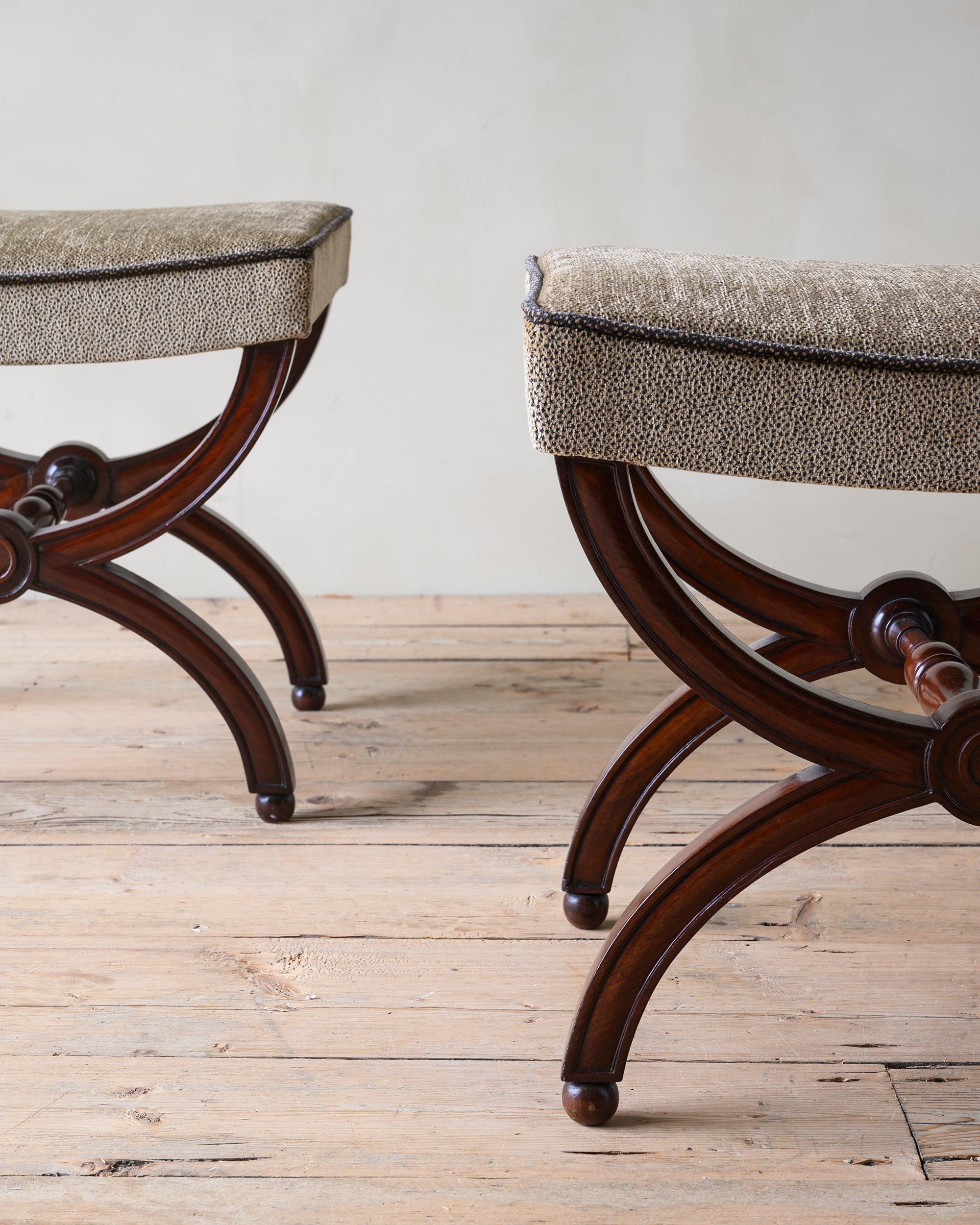 19th Century Exceptional 18th Century French Mahogany Stools For Sale