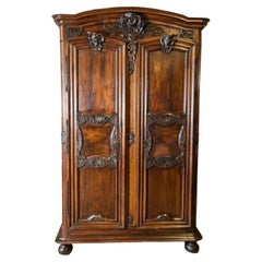 Exceptional 18th Century French Régence Period Walnut Chateau Lyonnaise Armoire