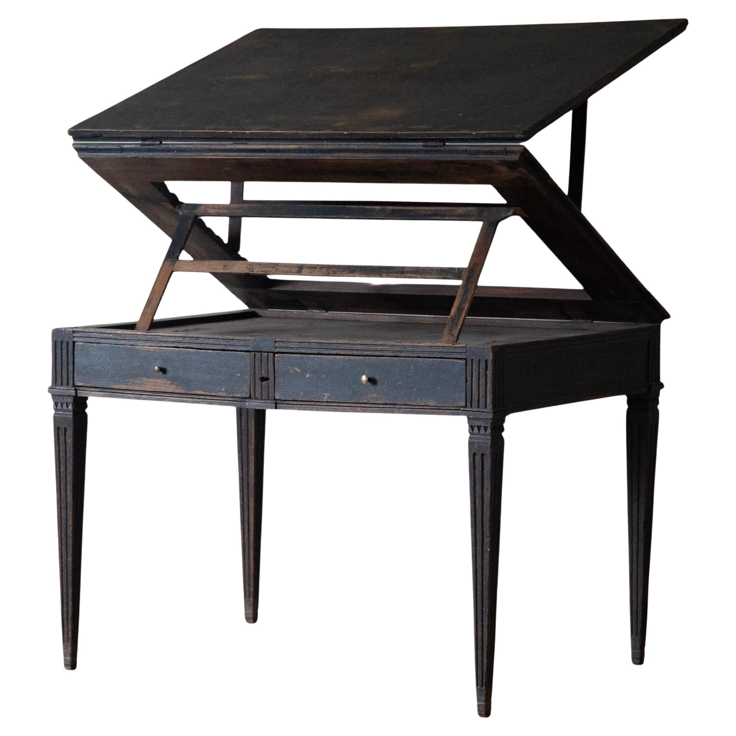 Exceptional 18th Century Gustavian Architects Desk