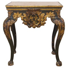 An 18th Century Italian Marble & Original Painted Baroque Console Table