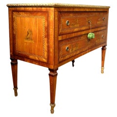 Exceptional 18th Century Italian Neoclassical Parquetry and Marquetry Commode