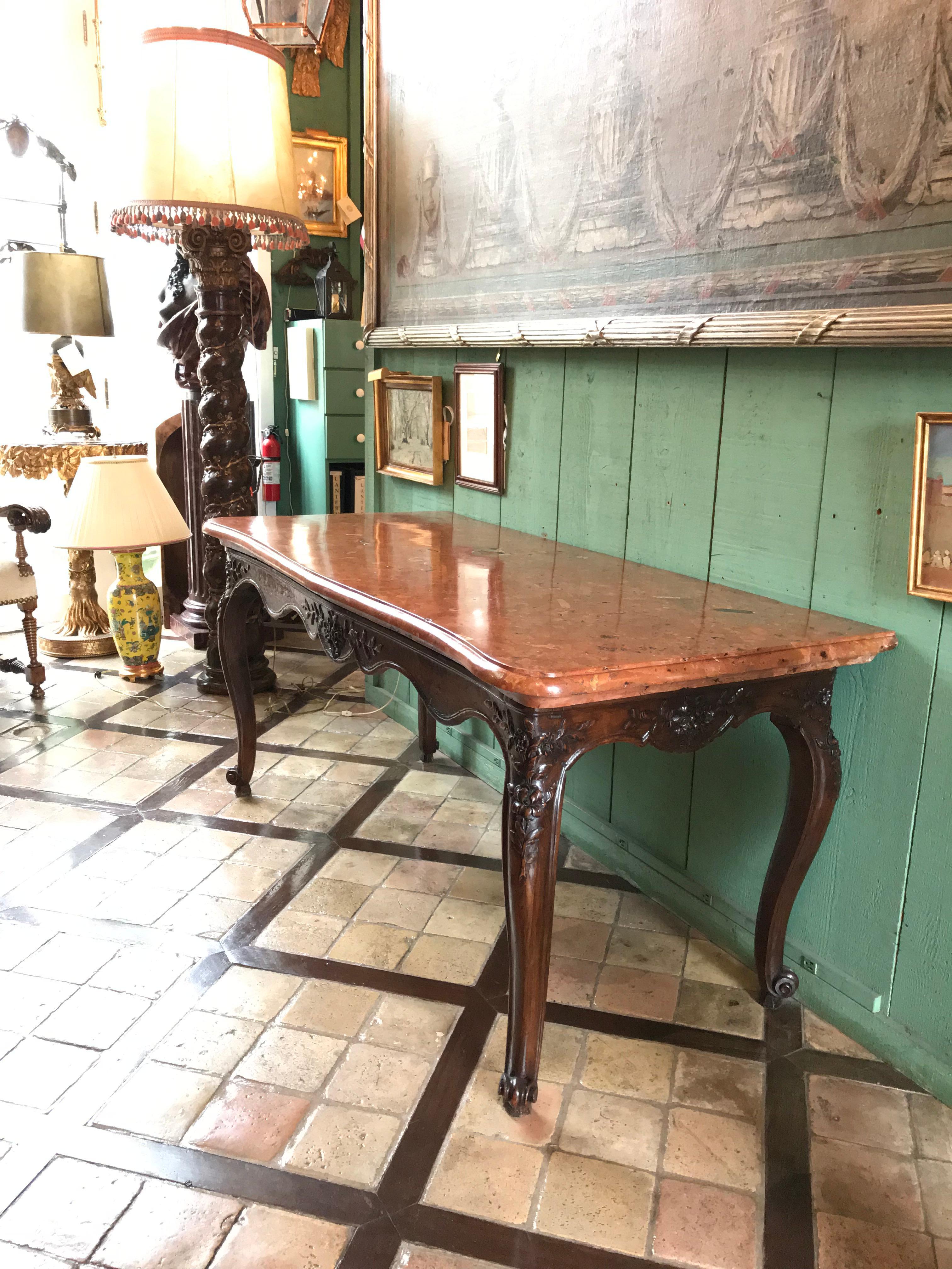 Pierre Console Louis XV du 18ème siècle Table de chasse Table Console Antiques Los Angeles CA LA en vente