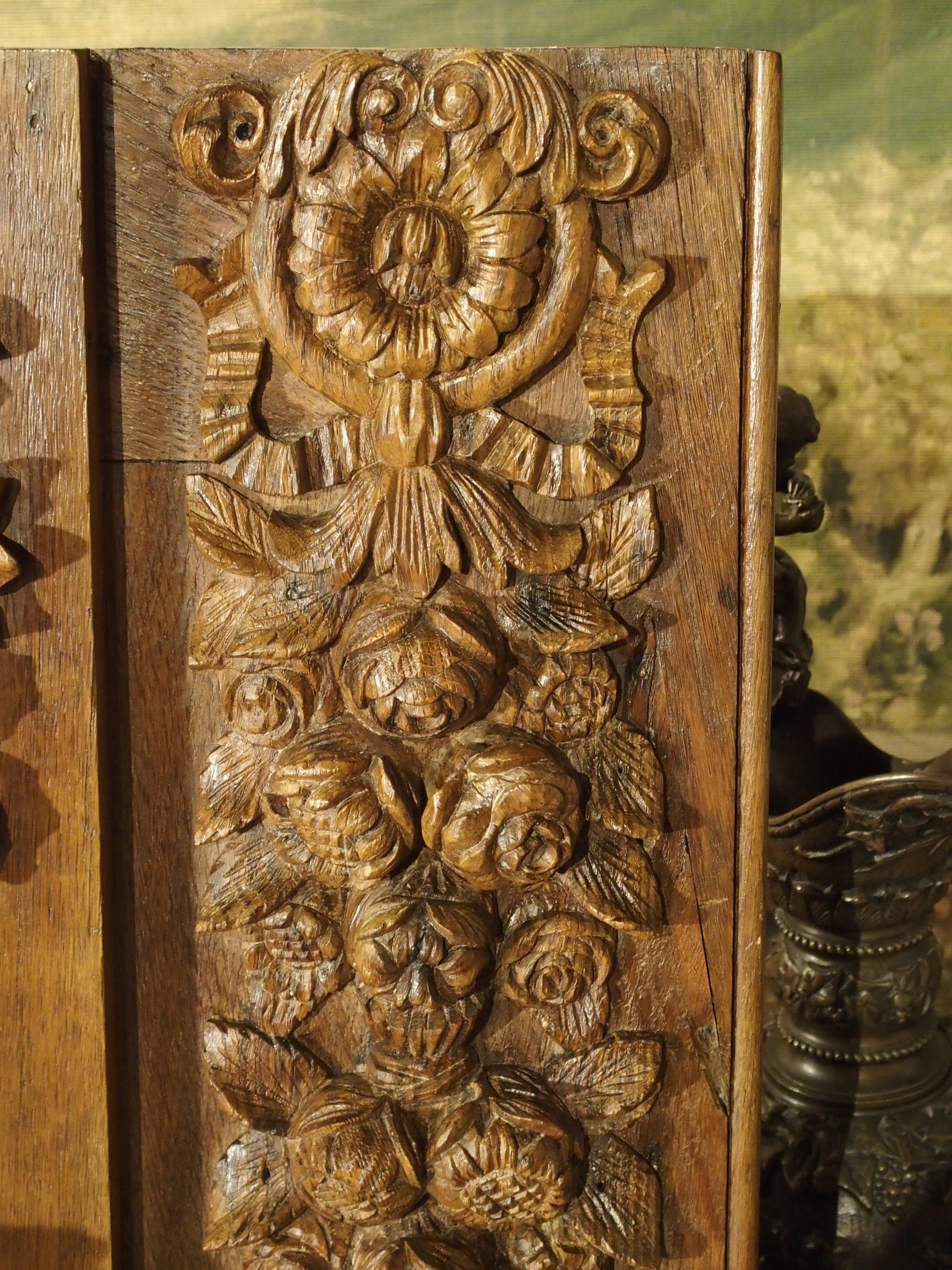 Exceptional 18th Century Oak Boiserie Panel from Chateau Saint-Maclou, Normandy For Sale 4