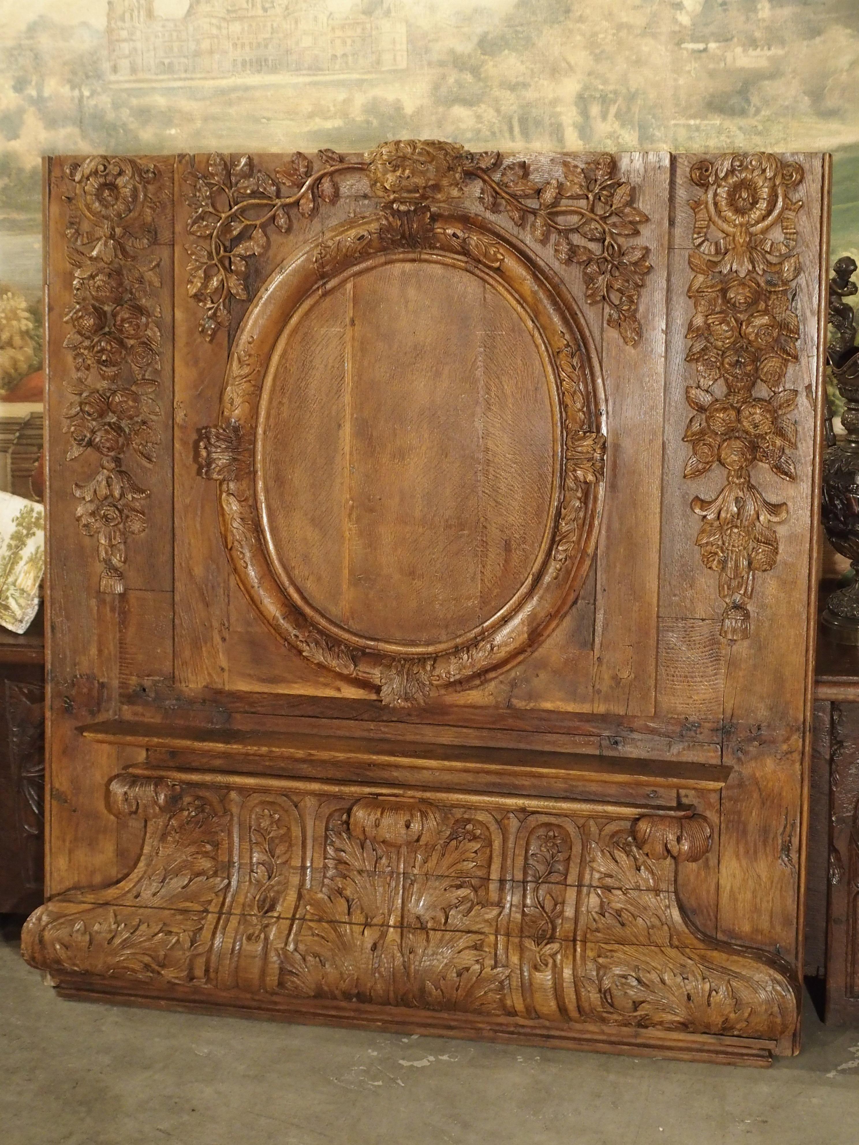 Exceptional 18th Century Oak Boiserie Panel from Chateau Saint-Maclou, Normandy For Sale 4