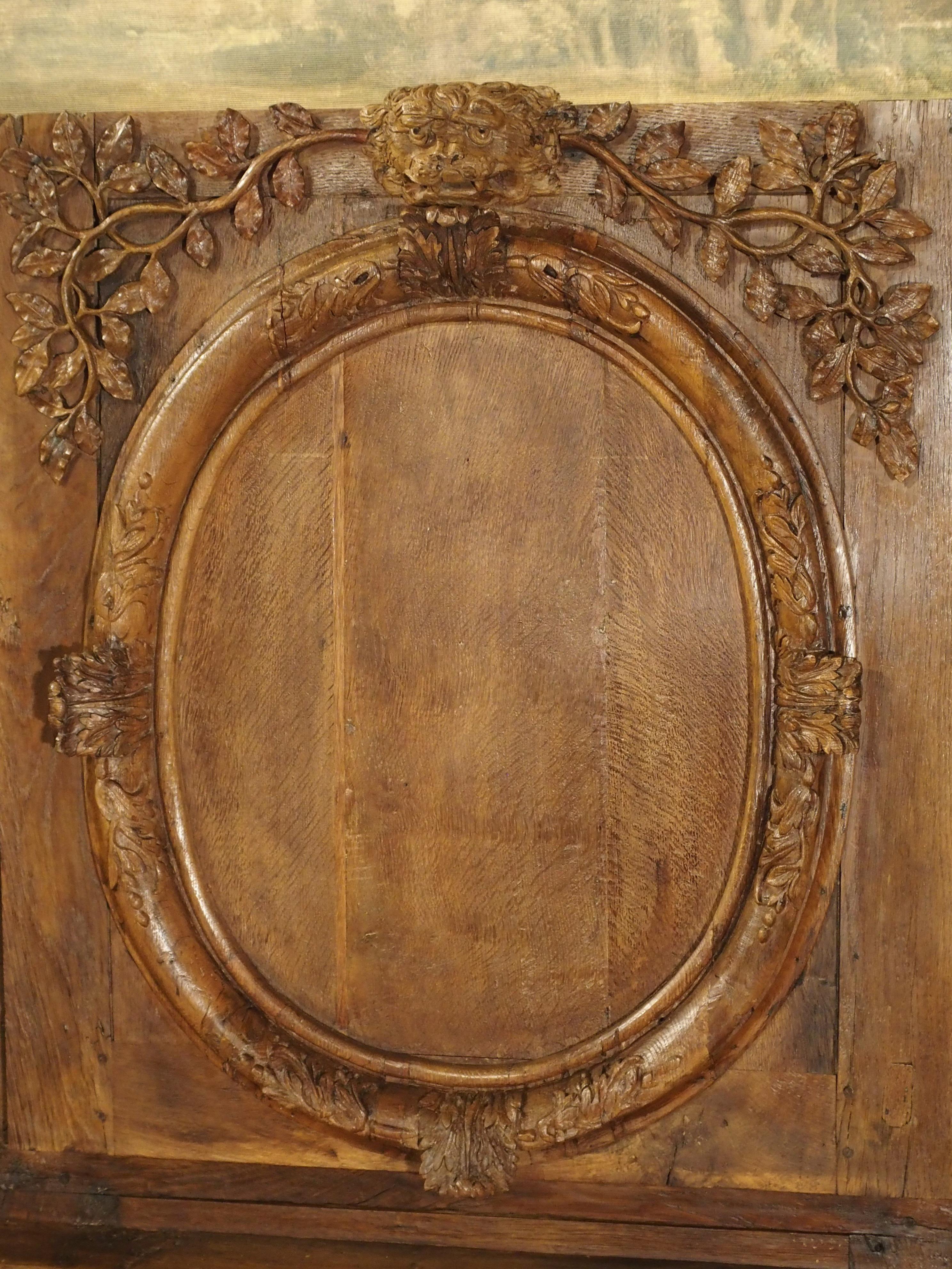 Exceptional 18th Century Oak Boiserie Panel from Chateau Saint-Maclou, Normandy For Sale 7