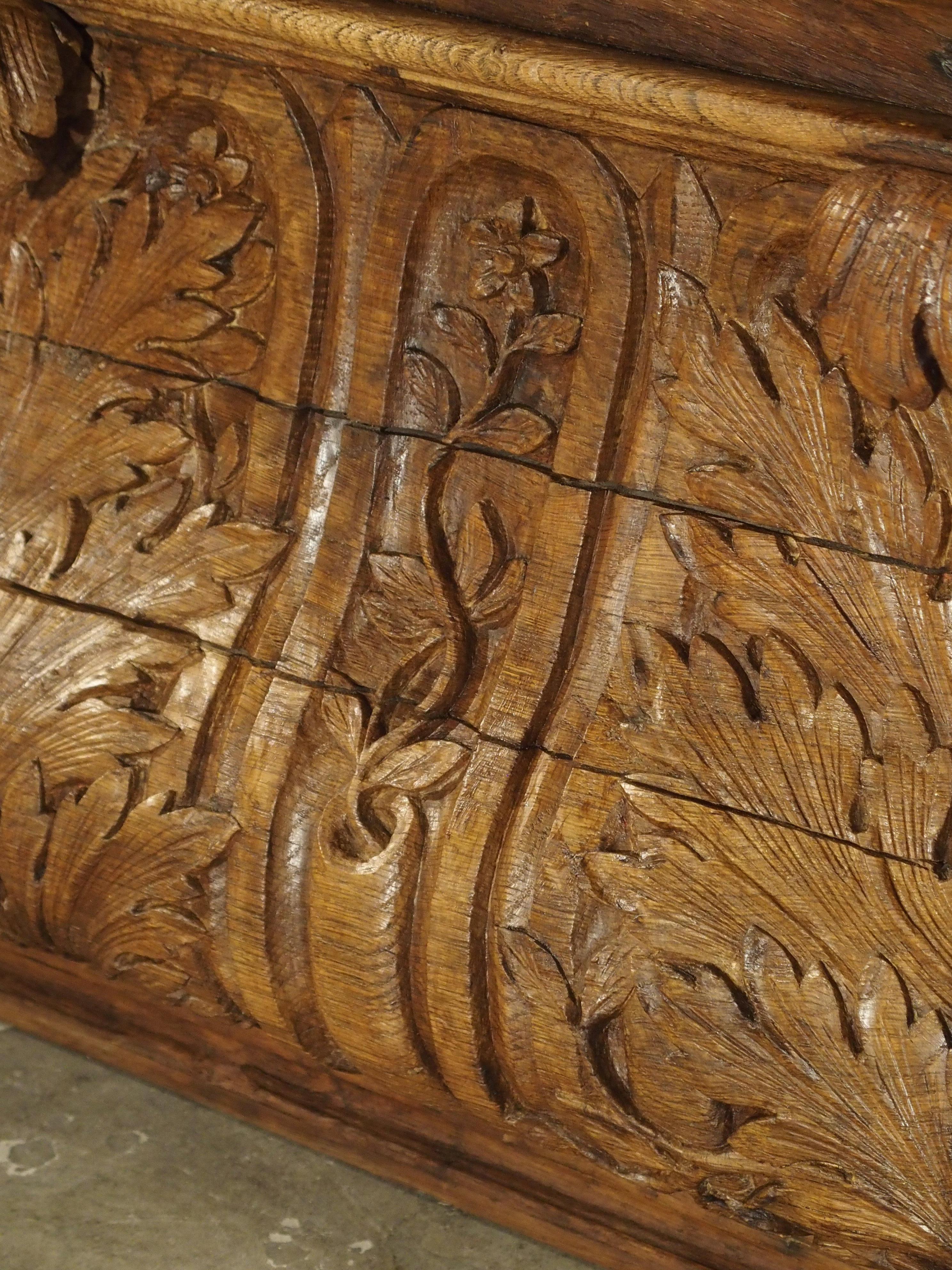 French Exceptional 18th Century Oak Boiserie Panel from Chateau Saint-Maclou, Normandy For Sale